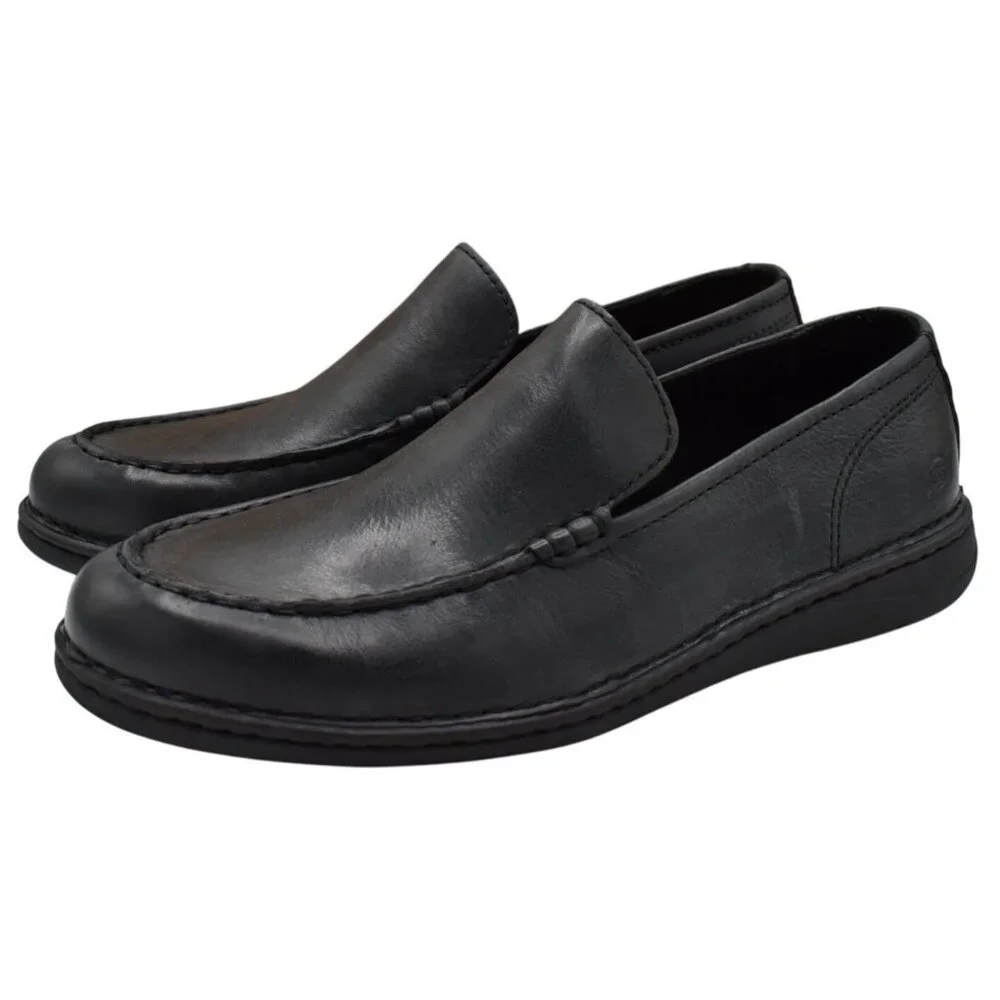 Born Mens Size 11 Thaton Black Full Grain Leather‎ Loafers Shoes
